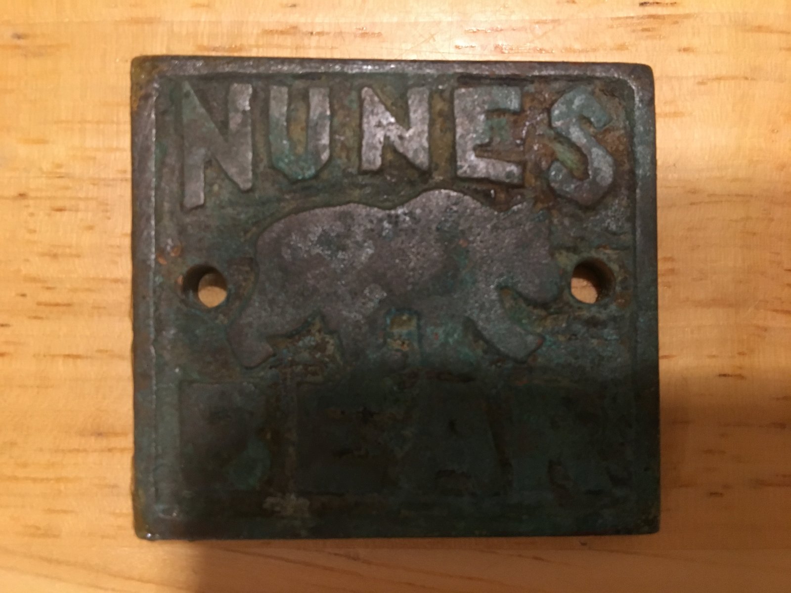 Original Nunes Brothers bronze builder’s plaque